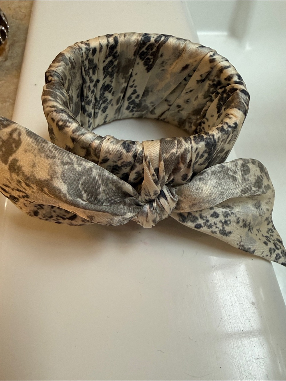 White House Black Market Neutral Animal-Print knotted bracelet